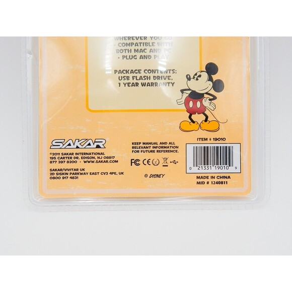 Disney Mickey Mouse 2GB USB Flash Drive PC and MAC Compatible Packaged Sakar - Picture 3 of 5